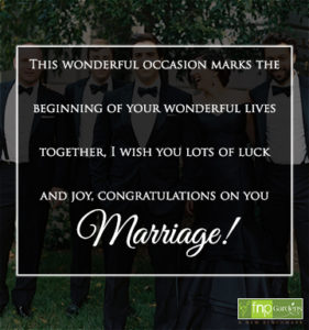 “This wonderful occasion marks the begining of your wonderful lives ...